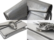 Load image into Gallery viewer, GUCCI グッチ チェーンショルダーバッグ デュオニソス 476432 レザー シルバー 美品 中古 4c076733