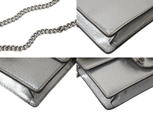 Load image into Gallery viewer, GUCCI グッチ チェーンショルダーバッグ デュオニソス 476432 レザー シルバー 美品 中古 4c076733