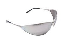 画像をギャラリービューアに読み込む, BALENCIAGA バレンシアガ SS24 RAZOR CAT キャットアイ サングラス ミラーレンズ シルバー BB0315S 001 XL 美品 中古 4c076737