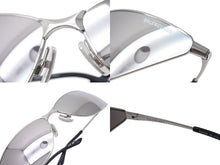 画像をギャラリービューアに読み込む, BALENCIAGA バレンシアガ SS24 RAZOR CAT キャットアイ サングラス ミラーレンズ シルバー BB0315S 001 XL 美品 中古 4c076737