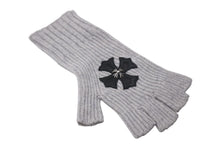 画像をギャラリービューアに読み込む, CHROME HEARTS クロムハーツ CHプラス クロスパッチ グローブ 手袋 カシミヤ ラムスキン フィンガーレス ワンサイズ 美品 中古 4c076742