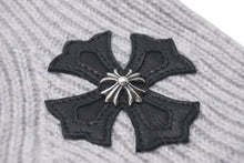 画像をギャラリービューアに読み込む, CHROME HEARTS クロムハーツ CHプラス クロスパッチ グローブ 手袋 カシミヤ ラムスキン フィンガーレス ワンサイズ 美品 中古 4c076742