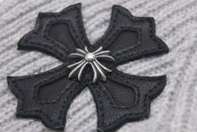 画像をギャラリービューアに読み込む, CHROME HEARTS クロムハーツ CHプラス クロスパッチ グローブ 手袋 カシミヤ ラムスキン フィンガーレス ワンサイズ 美品 中古 4c076742