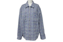 Load image into Gallery viewer, 新品未使用 Supreme Boucle Zip Up Shirt Blue シュプリーム ツイード ジャケット サイズL シルバー金具 中古 4c067909