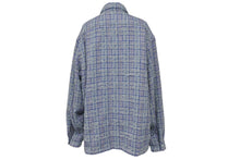 Load image into Gallery viewer, 新品未使用 Supreme Boucle Zip Up Shirt Blue シュプリーム ツイード ジャケット サイズL シルバー金具 中古 4c067909