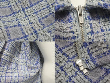 Load image into Gallery viewer, 新品未使用 Supreme Boucle Zip Up Shirt Blue シュプリーム ツイード ジャケット サイズL シルバー金具 中古 4c067909