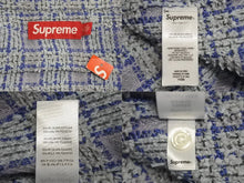 Load image into Gallery viewer, 新品未使用 Supreme Boucle Zip Up Shirt Blue シュプリーム ツイード ジャケット サイズL シルバー金具 中古 4c067909