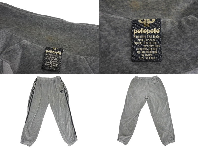 pelle pelle ペレペレ スウェット セットアップ ベロア グレー コットン サイズXL 美品 中古 4c069321 – Casanova  Vintage