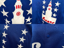 Load image into Gallery viewer, mitchell&amp;ness ミッチェルアンドネス 76ers 半袖シャツ シクサーズ スター 星 ブルー ポリエステル サイズ52 美品 中古 4c069664