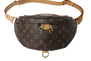 極美品 LOUIS VUITTON ルイヴィトン ボディバッグ M43644 バムバッグ ブラウン モノグラムキャンバス 中古 4c069735