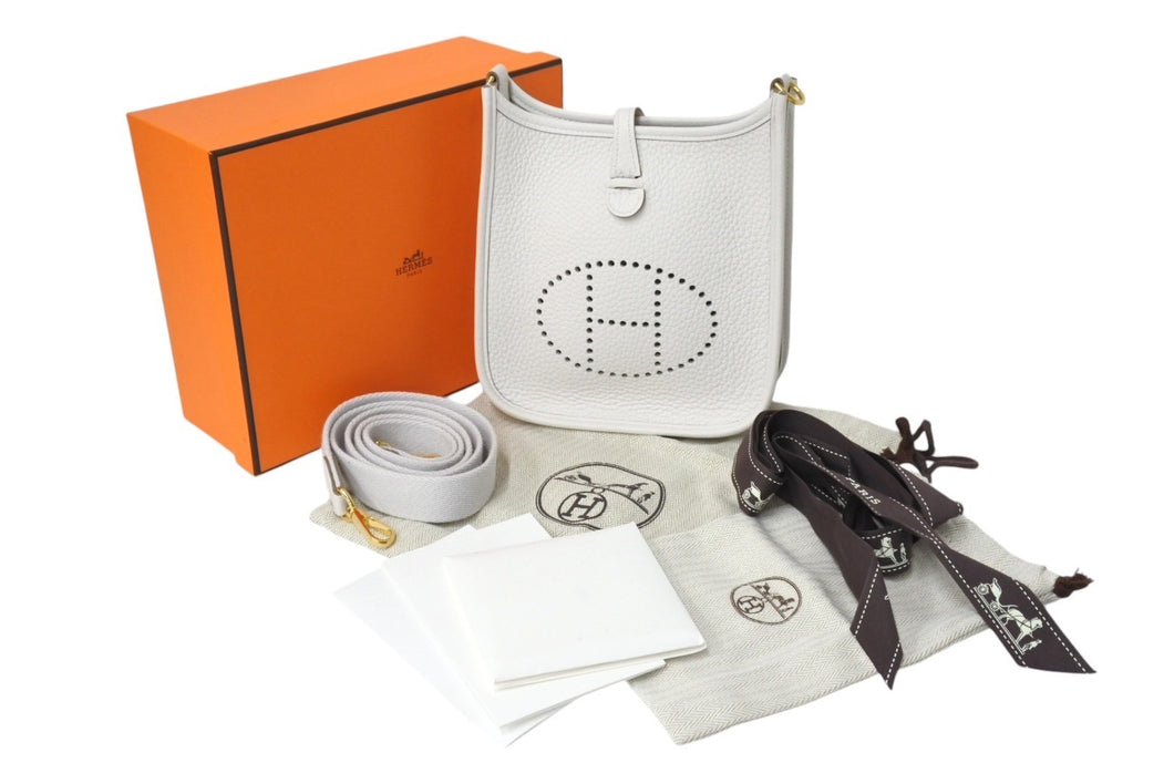 新品同様 HERMES エルメス エブリンTPM ゴールド金具 ショルダーバックB刻印 グリペール 中古 4c069742