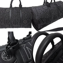 画像をギャラリービューアに読み込む, LOUIS VUITTON ルイヴィトン キーポルバンドリエール50 ボストンバッグ M21428 LVスノーカプセルコレクション ナイロン レザー 美品 中古 4c069825