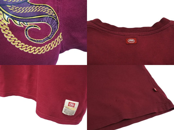 ECKO Echo Dragon Print Tops Short Sleeve T-shirt Bordeaux Made in South Africa Size L Good Condition Used 4c069865