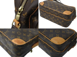 LOUIS VUITTON ルイヴィトン モノグラム ナイル ショルダーバッグ M45244 ブラウン PVC ヌメ革 ゴールド金具 美品 中古 4c069913