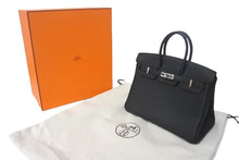 Load image into Gallery viewer, 新品同様 HERMES エルメス バーキン25 ハンドバッグ A刻印 トゴ ノワール シルバー金具 中古 4c700002