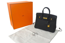 Load image into Gallery viewer, 新品同様 HERMES エルメス バーキン25 ハンドバッグ A刻印 トゴ ノワール ゴールド金具 中古 4c700007