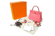 Load image into Gallery viewer, 極美品 HERMES エルメス ケリー25 2WAY ショルダーバッグ C刻印 ヴォースイフト ローズアザレ ゴールド金具 中古 4c700024