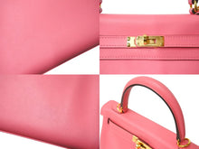Load image into Gallery viewer, 極美品 HERMES エルメス ケリー25 2WAY ショルダーバッグ C刻印 ヴォースイフト ローズアザレ ゴールド金具 中古 4c700024