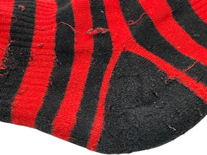 CHROME HEARTS Socks Logo Embroidery Striped Red Black Cotton Good Condition Used 4c071023