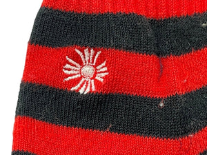 CHROME HEARTS Socks Logo Embroidery Striped Red Black Cotton Good Condition Used 4c071023