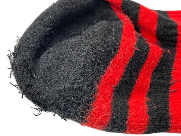 CHROME HEARTS Socks Logo Embroidery Striped Red Black Cotton Good Condition Used 4c071023