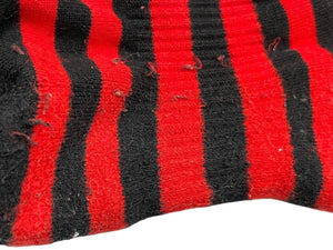 CHROME HEARTS Socks Logo Embroidery Striped Red Black Cotton Good Condition Used 4c071023