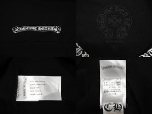 CHROME HEARTS クロムハーツ スウェットシャツ サイズL ネックロゴ 袖プリント ブラック ホワイト コットン 美品 中古 4c070150