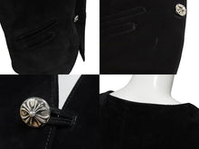 画像をギャラリービューアに読み込む, CHROME HEARTS クロムハーツ CLASSIC 2B SUD ベスト サイズM スエード クロスボールボタン シルバー925 カーフレザー 美品 中古 4c070155