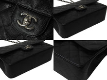 画像をギャラリービューアに読み込む, 極美品 CHANEL シャネル マトラッセ30 Wフラップ Wチェーン ショルダーバッグ 18番台 キャビアスキン ブラック シルバー金具 中古 4c070385