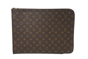 極美品 LOUIS VUITTON ルイヴィトン クラッチバッグ ポッシュドキュマン モノグラムキャンバス ブラウン M53456 中古 4c070552