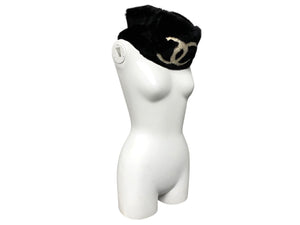 CHANEL Dekacoco Mark Lapin Neck Warmer Muffler Lapin Black White Good Condition Used 4c070624