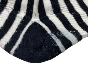 CHROME HEARTS Socks Logo Embroidery Striped White Black Cotton Good Used 4c071020