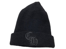 画像をギャラリービューアに読み込む, 極美品 CHROME HEARTS クロムハーツ CHロゴ ニットキャップ ビーニー サマーニット ブラック ウール ONE SIZE 刺繍 中古 4c071077