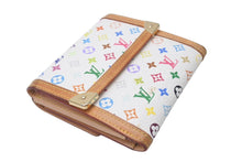 画像をギャラリービューアに読み込む, LOUIS VUITTON ルイ ヴィトン 財布 ポルトモネビエカルトクレディ M92983 モノグラム マルチカラー ホワイト 村上隆 ゴールド金具 良品 中古 4c076220