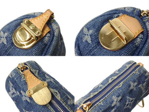 LOUIS VUITTON ルイヴィトン モノグラムデニム ミニ トゥルース スピーディPM M95082 ストラップ ブルー 中古 美品 4c069919