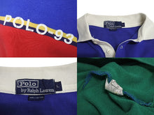 画像をギャラリービューアに読み込む, POLO RALPH LAUREN ポロ ラルフローレン ポロシャツ 90s サイズL マルチカラー レッド グリーン ブルー 中古 美品 4C070940