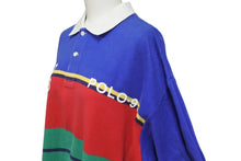 画像をギャラリービューアに読み込む, POLO RALPH LAUREN ポロ ラルフローレン ポロシャツ 90s サイズL マルチカラー レッド グリーン ブルー 中古 美品 4C070940