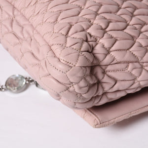Very good condition MIUMIU Matelasse one shoulder bag RP0233 Nappa leather Bijou chain Pink Silver hardware Used 4a000514