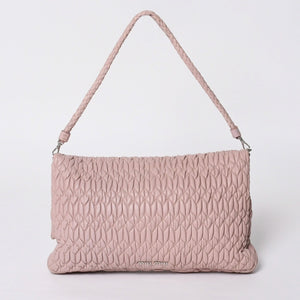 Very good condition MIUMIU Matelasse one shoulder bag RP0233 Nappa leather Bijou chain Pink Silver hardware Used 4a000514