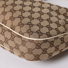 画像をギャラリービューアに読み込む, GUCCI グッチ GGキャンバス ショルダーバッグ 153010 ワンショルダー セミレザー カーキベージュ 白 アイボリー 4a000269