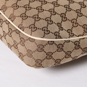GUCCI グッチ GGキャンバス ショルダーバッグ 153010 ワンショルダー セミレザー カーキベージュ 白 アイボリー 4a000269