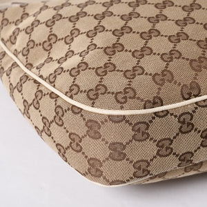 GUCCI グッチ GGキャンバス ショルダーバッグ 153010 ワンショルダー セミレザー カーキベージュ 白 アイボリー 4a000269