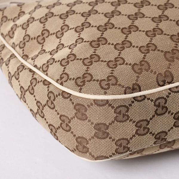 GUCCI グッチ GGキャンバス ショルダーバッグ 153010 ワンショルダー セミレザー カーキベージュ 白 アイボリー 4a000269