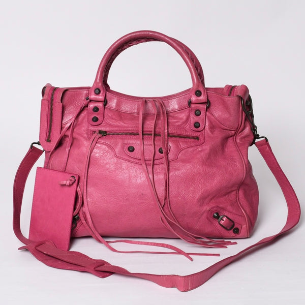 BALENCIAGA Giant City Balenciaga Giant City 2WAY bag 235216 Leather Pink Silver hardware Good condition Used 4a000150
