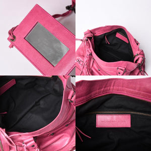 BALENCIAGA Giant City Balenciaga Giant City 2WAY bag 235216 Leather Pink Silver hardware Good condition Used 4a000150