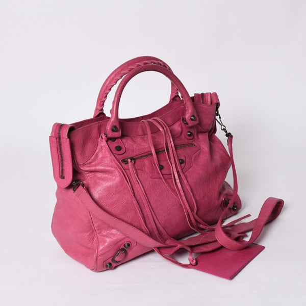BALENCIAGA Giant City Balenciaga Giant City 2WAY bag 235216 Leather Pink Silver hardware Good condition Used 4a000150