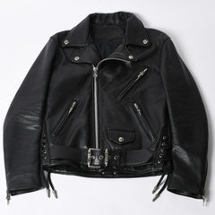 極美品 CHROME HEARTS クロムハーツ JJ DEAN JJ ディーン ダガージップ ライダース レザージャケット サイズS ブラック 中古 4a000613