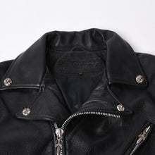 画像をギャラリービューアに読み込む, 極美品 CHROME HEARTS クロムハーツ JJ DEAN JJ ディーン ダガージップ ライダース レザージャケット サイズS ブラック 中古 4a000613