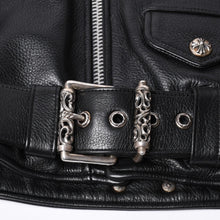 画像をギャラリービューアに読み込む, 極美品 CHROME HEARTS クロムハーツ JJ DEAN JJ ディーン ダガージップ ライダース レザージャケット サイズS ブラック 中古 4a000613