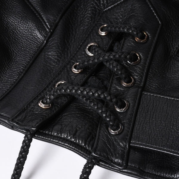 極美品 CHROME HEARTS クロムハーツ JJ DEAN JJ ディーン ダガージップ ライダース レザージャケット サイズS ブラック 中古 4a000613